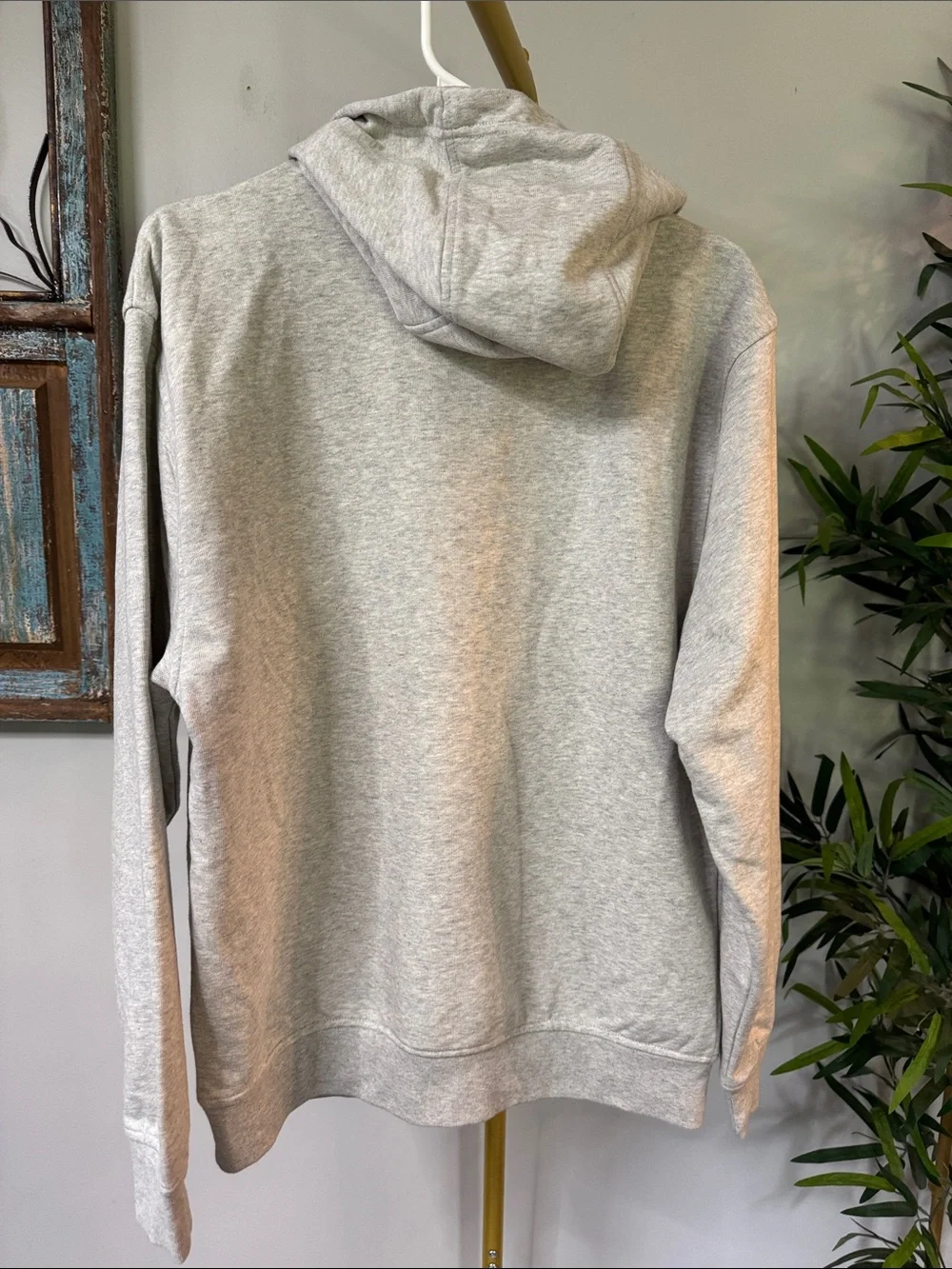 Jordan Light Gray Pullover Hoodie with Jumpman EUC S